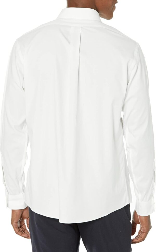Men's Non-Iron Stretch Pinpoint Solid  Spread Collar Dress Shirt