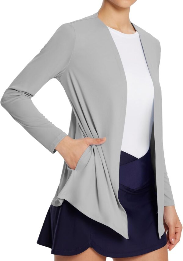 Women's Lightweight Cardigan with Pockets Long Sleeve Shirts Open Front Casual Loose Jackets Soft Drape