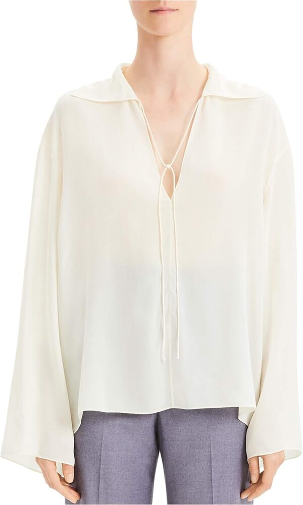 Women's Chiffon Sailor Pullover Blouse, White, Small