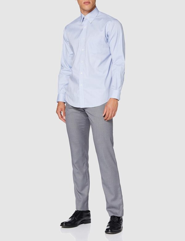 Men's Non-Iron Long Sleeve Button Down Stretch Pinpoint Dress Shirt, Solid