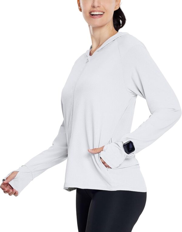Women's UPF 50+ Sun Protection Hoodie Jacket Lightweight Long Sleeve Sun Shirts for Summer Hiking Outdoor