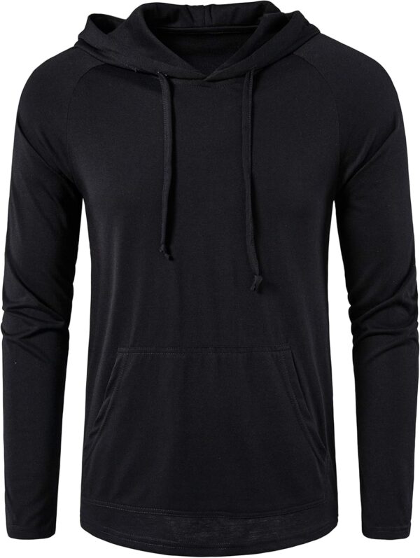 SIR7 Men's Gym Workout Active Long Sleeve Pullover Lightweight Hoodie Casual Hooded Sweatshirts