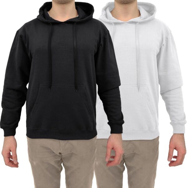 Cotton Hoodie, Soft Midweight Fleece, Pullover Hooded Sweatshirt for Men - Multi Packs