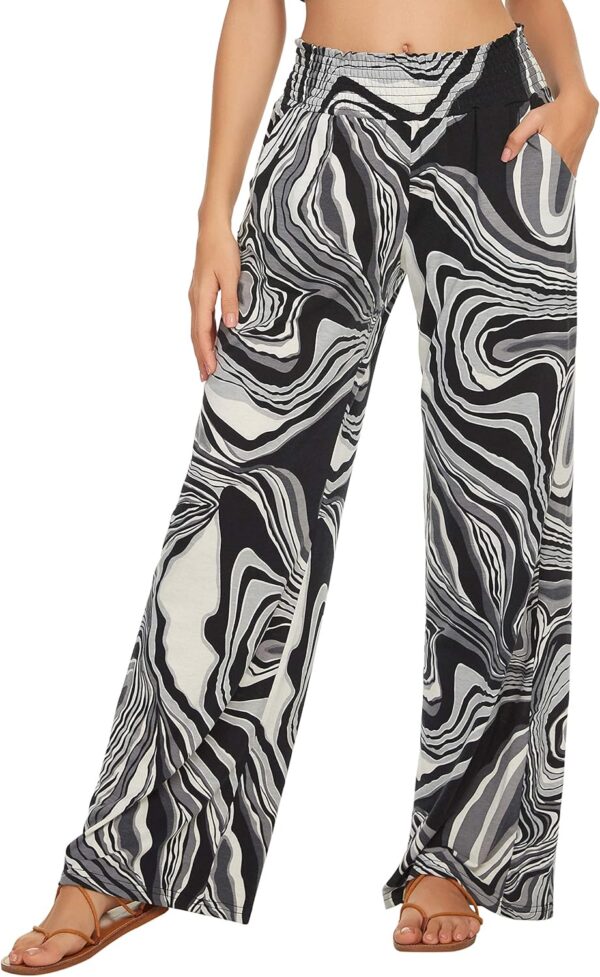 Women's  Palazzo Pants Wide Leg Beach Pants High Waisted Lounge Pants with Pockets